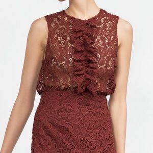 Zara knit lace top